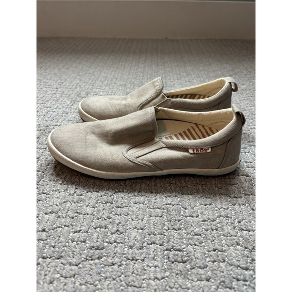 Taos Womens Dandy Slip‎ On Canvas Sneakers Shoes Size 7.5 Khaki Beige - Picture 1 of 8